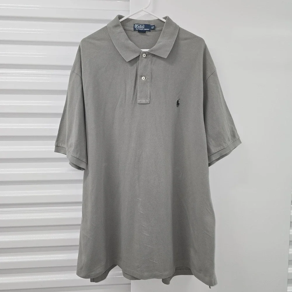 Polo Ralph Lauren Mens 2XB Big Gray Short Sleeve Polo Shirt Pony Logo